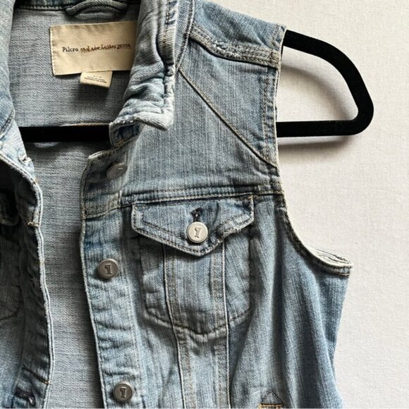 Pilcro and the Letterpress Anthropologie denim jean vest Sz S - Picture 3 of 7